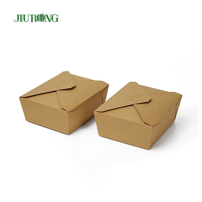 Jiurong Lipat Wadah Kertas Sekali Pakai Biodegradable Dengan Tutup