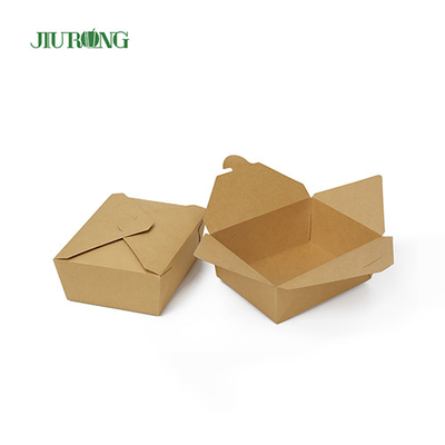 Jiurong Lipat Wadah Kertas Sekali Pakai Biodegradable Dengan Tutup