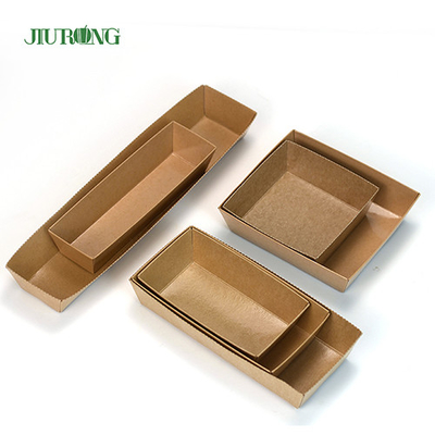 Wadah Kertas Biodegradable Bergelombang Oilproof Panjang 135mm Untuk Donat
