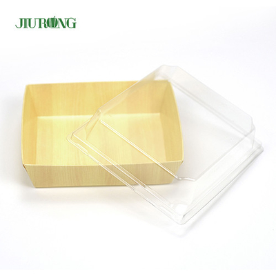 Kertas Wadah Makanan Biodegradable Daur Ulang Sushi Tray 180mm Untuk Toko Makanan