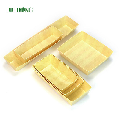 Kertas Wadah Makanan Biodegradable Daur Ulang Sushi Tray 180mm Untuk Toko Makanan