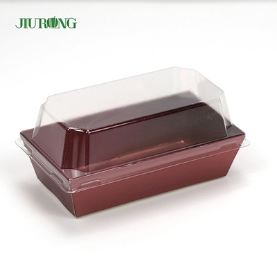 Wadah Kertas Biodegradable Sekali Pakai 300mm Sushi Paper Box Logo Disesuaikan