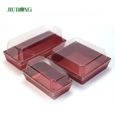 Wadah Kertas Biodegradable Sekali Pakai 300mm Sushi Paper Box Logo Disesuaikan