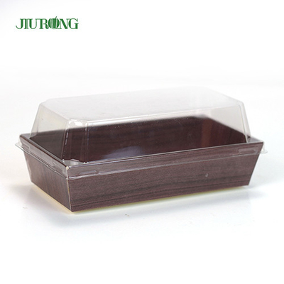 F Flute Kraft Paper Food Container Biodegradable PET Cover Warna CMYK