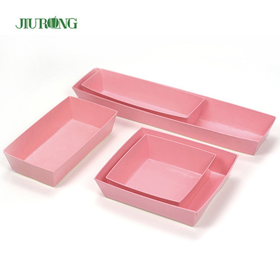 F Flute Biodegradable Paper Container 140mm Panjang Untuk Toko Makanan Cepat Saji