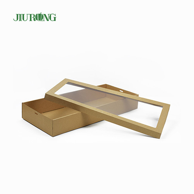 Wadah Takeaway Biodegradable Ramah Lingkungan 150mm Kertas bergelombang