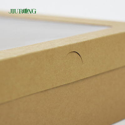 Wadah Takeaway Biodegradable Ramah Lingkungan 150mm Kertas bergelombang