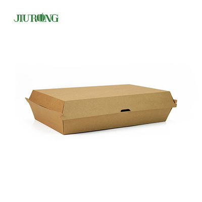 2100ml Kemasan Takeaway Ramah Lingkungan Food Grade kertas kotak makan siang kraft