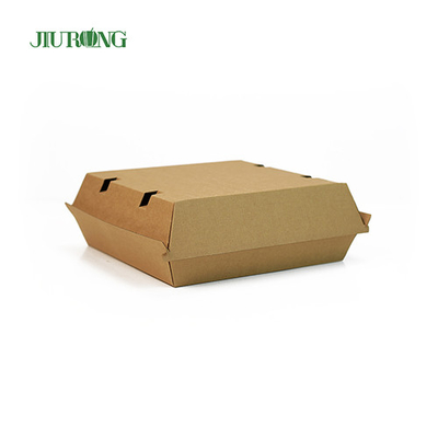 F flute Wadah Bawa Pulang Ramah Lingkungan 700ml perahu makanan kertas cokelat