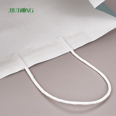 280mm Kantong Kertas Daur Ulang Kraft Putih Biodegradable Dengan Pegangan