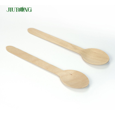 Bambu Biodegradable Peralatan Makan Sendok Garpu Sekali Pakai Garpu Kayu Set 95mm