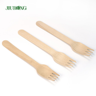 Bambu Biodegradable Peralatan Makan Sendok Garpu Sekali Pakai Garpu Kayu Set 95mm