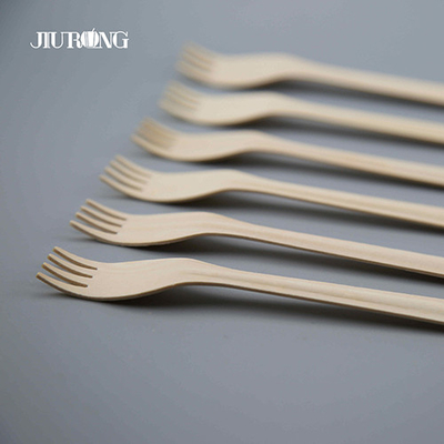 Sendok Garpu Sekali Pakai Biodegradable Kayu Sendok Garpu Kompos 140mm