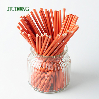 Jerami Kertas Biodegradable Lurus Kustom Untuk Makanan Cepat Saji LFGB