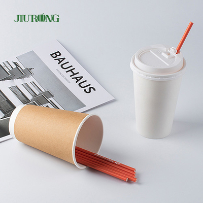 Jerami Kertas Biodegradable Lurus Kustom Untuk Makanan Cepat Saji LFGB
