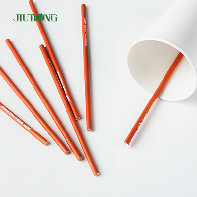 Jerami Kertas Biodegradable Lurus Kustom Untuk Makanan Cepat Saji LFGB