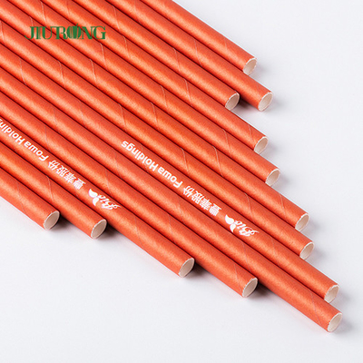 Jerami Kertas Biodegradable Lurus Kustom Untuk Makanan Cepat Saji LFGB