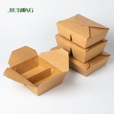Kotak Togo Kertas Kraft Biodegradable Wadah Kemasan Makanan Cepat Saji