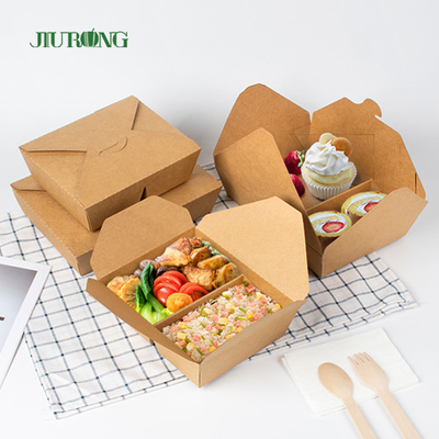 Kotak Togo Kertas Kraft Biodegradable Wadah Kemasan Makanan Cepat Saji