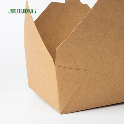 Kotak Makan Siang Kertas Kraft Sekali Pakai Pengiriman Makanan Cepat Saji Wadah Kemasan Bawa Pulang