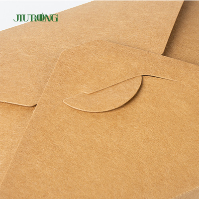 Kotak Makan Siang Kertas Kraft Sekali Pakai Pengiriman Makanan Cepat Saji Wadah Kemasan Bawa Pulang
