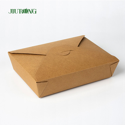 Kotak Makan Siang Kertas Kraft Sekali Pakai Pengiriman Makanan Cepat Saji Wadah Kemasan Bawa Pulang