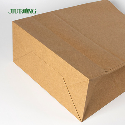 Kantong Kertas Kraft Coklat SOS Dengan Pegangan Kemasan Makanan Makan Siang Daur Ulang