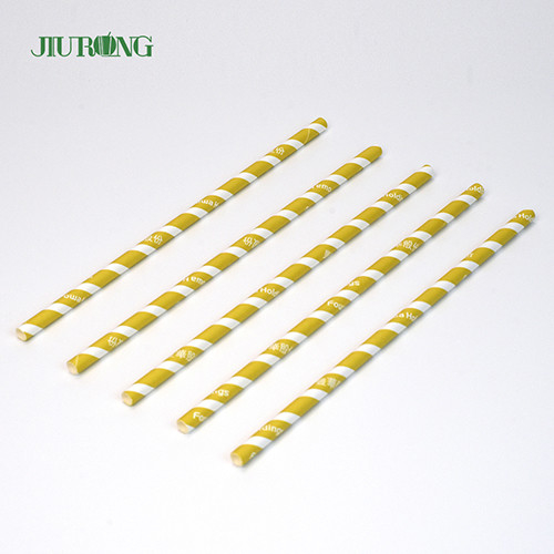 Sedotan Kertas Kraft Biodegradable Berwarna 10 * 250mm Food Grade