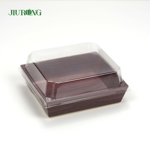 F Flute Kraft Paper Food Container Biodegradable PET Cover Warna CMYK