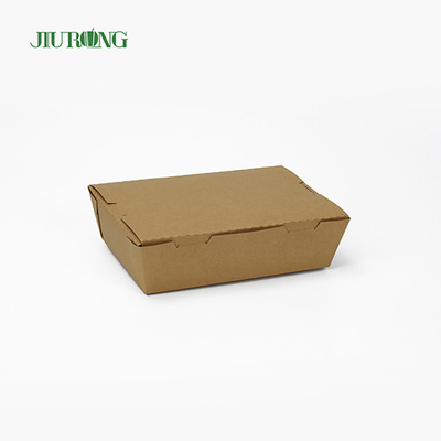 Kotak Wadah Makanan Kertas Sekali Pakai Biodegradable 900ml Dapat Didaur Ulang