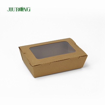 Wadah Kertas Biodegradable Kustom 12x12x6cm Kertas Kraft Tahan Air