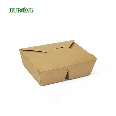 Kotak Wadah Kertas Biodegradable Ramah Lingkungan 800ml Logo Kustom