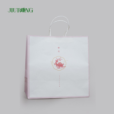 Logo Kustom Tas Kertas Biodegradable Tas Koran Ramah Lingkungan Tinggi 305mm
