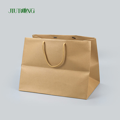 Tas Kertas Biodegradable Takeaway Tinggi 320mm Tas Kraft Ramah Lingkungan
