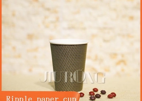 Brown Corrugated Biodegradable Paper Cups 14oz cangkir kopi minuman panas